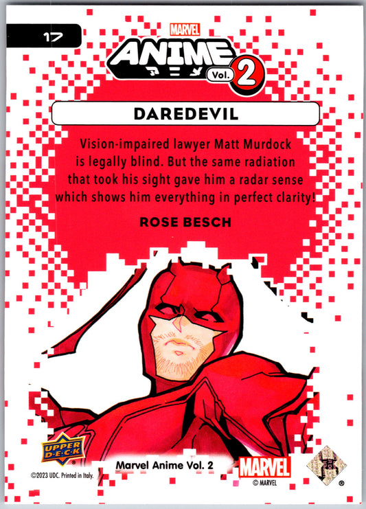 Marvel Anime Vol 2 2023 Base #017 Daredevil Marvel Singles Upper Deck   