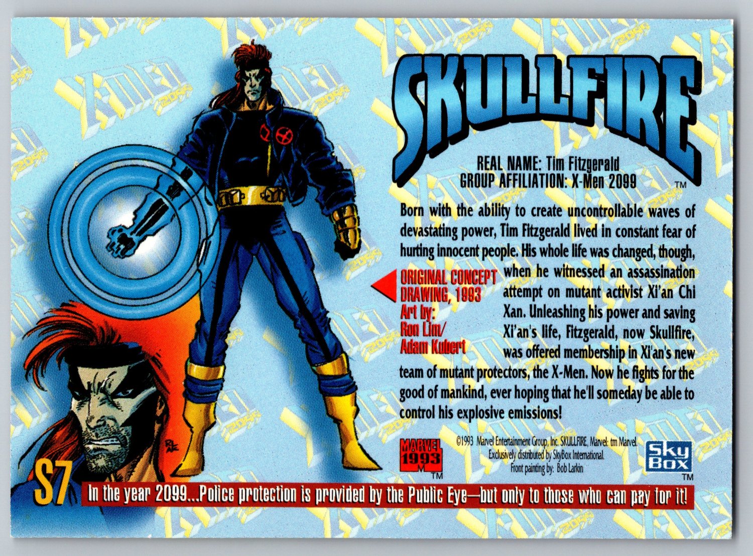 Marvel Masterpieces 1993 X-Men 2099 Dyna-Etch #S7 Skullfire – I