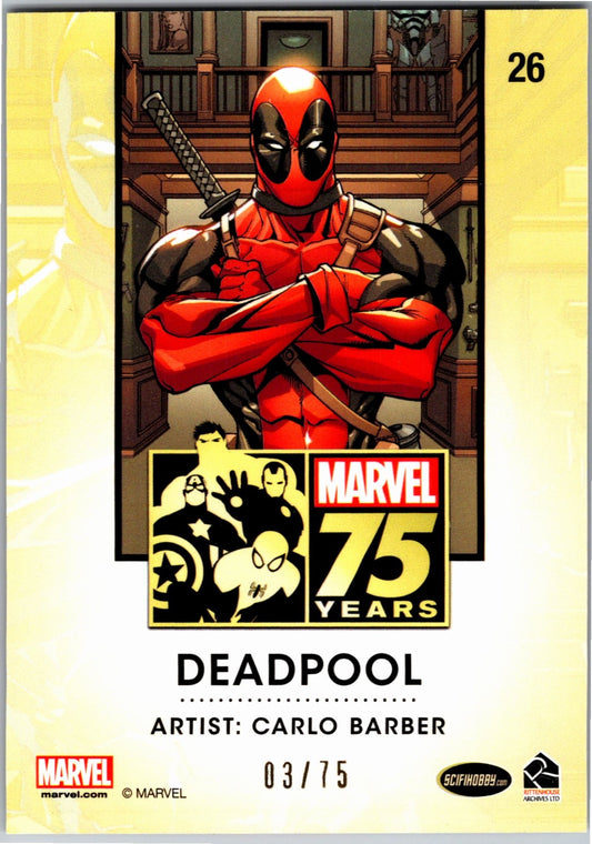 Marvel 75th Anniversary #26 Deadpool /75 Marvel Singles I Want More Comics & Games   