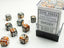 Dice - Chessex 12mm d6 Gemini Copper-Steel/White (36) Gaming Chessex Manufacturing