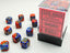 Dice - Chessex 12mm d6 Gemini Blue-Red/Gold (36) Gaming Chessex Manufacturing