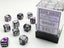 Dice - Chessex 12mm d6 Gemini Purple-Steel/White (36) Gaming Chessex Manufacturing
