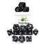 Dice - Opaque Black/White 15ct Arch'd4 Gaming Roll 4 Initiative