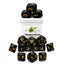 Dice - Opaque Black/Yellow 15ct Arch'd4 Gaming Roll 4 Initiative