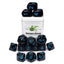 Dice - Opaque Black/Lt Blue 15ct Arch'd4 Gaming Roll 4 Initiative