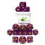 Dice - Opaque Dark Purple/Yellow 15ct Arch'd4 Gaming Roll 4 Initiative
