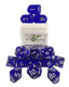 Dice - Translucent Dark Blue/White 15ct Arch'd4 Gaming Roll 4 Initiative
