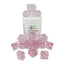 Dice - Translucent Pink/White15ct Arch'd4 Gaming Roll 4 Initiative