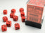 Dice - Chessex 12mm d6 Opaque Orange/Black (36)