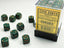 Dice - Chessex 12mm d6 Opaque Dusty Green/Copper D6 (36)