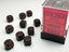 Dice - Chessex 12mm d6 Opaque Black/red (36)