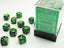 Dice - Chessex 12mm d6 Gemini Black-Green/Gold (36) Gaming Chessex Manufacturing