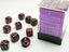 Dice - Chessex 12mm d6 Gemini Black-Purple/Gold (36) Gaming Chessex Manufacturing