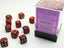 Dice - Chessex 12mm d6 Gemini Purple-Red/Gold (36) Gaming Chessex Manufacturing