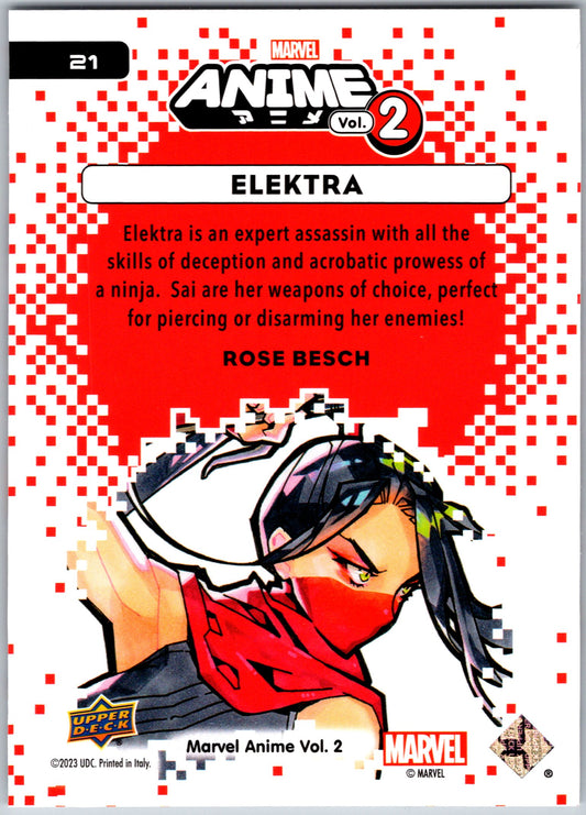 Marvel Anime Vol 2 2023 Base #021 Elektra