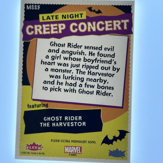 Marvel Fleer Ultra Midnight Sons Late Night Creep Concert - #MSS05 - Ghost Rider The Harvestor