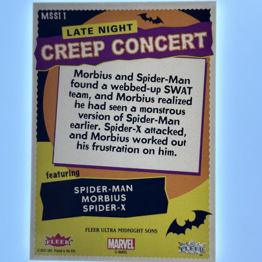 Marvel Fleer Ultra Midnight Sons Late Night Creep Concert - #MSS11 - Spider-Man Morbius Spider-X