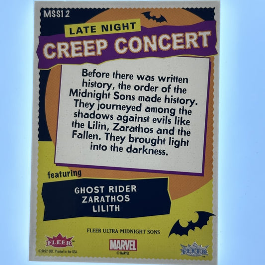 Marvel Fleer Ultra Midnight Sons Late Night Creep Concert - #MSS12 - Ghost Rider Zarathos Lilith